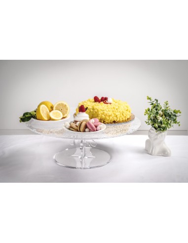 iPLEX Design - Bon Ton Alzata Bassa Pizzo in plexiglass - Trasparente - 50x17,5x50 cm