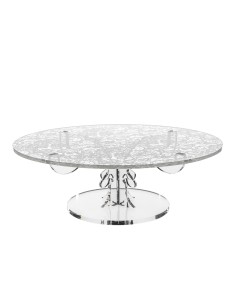 iPLEX Design - Bon Ton Alzata Bassa Pizzo in plexiglass - Trasparente - 50x17,5x50 cm