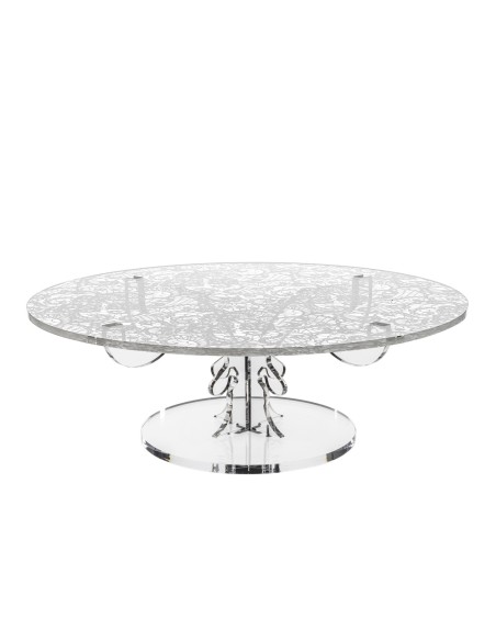 iPLEX Design - Bon Ton Alzata Bassa Pizzo in plexiglass - Trasparente - 50x17,5x50 cm