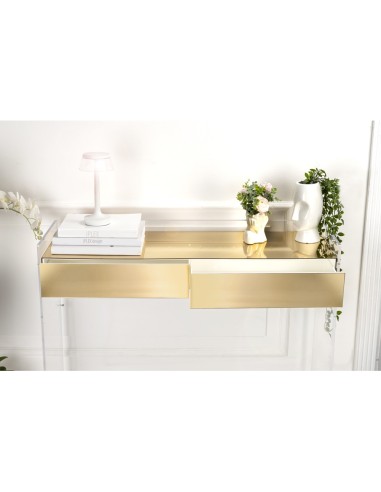 iPLEX Design - Marie Claire Consolle Gold in plexiglass - Trasparente/gold - 100x85x35 cm