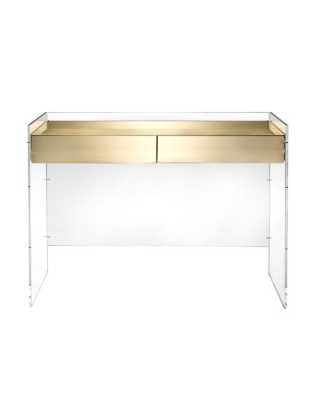iPLEX Design - Marie Claire Consolle Gold in plexiglass - Trasparente/gold - 100x85x35 cm