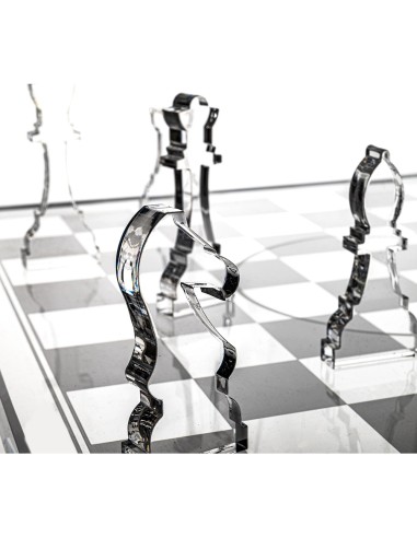 iPLEX Design - Gukesh Scacchiera in plexiglass - Trasparente - 50x2,5x50 cm