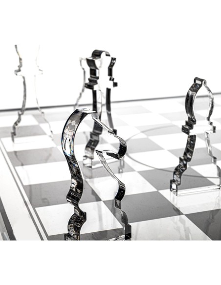 iPLEX Design - Gukesh Scacchiera in plexiglass - Trasparente - 50x2,5x50 cm