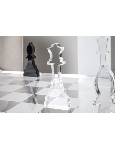 iPLEX Design - Gukesh Scacchiera in plexiglass - Trasparente - 50x2,5x50 cm