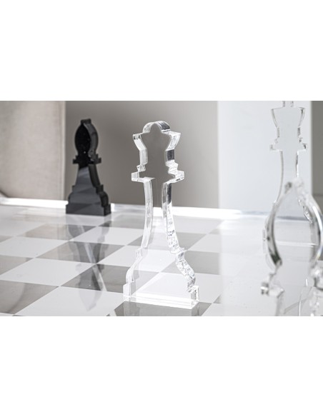iPLEX Design - Gukesh Scacchiera in plexiglass - Trasparente - 50x2,5x50 cm