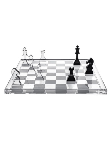 iPLEX Design - Gukesh Scacchiera in plexiglass - Trasparente - 50x2,5x50 cm