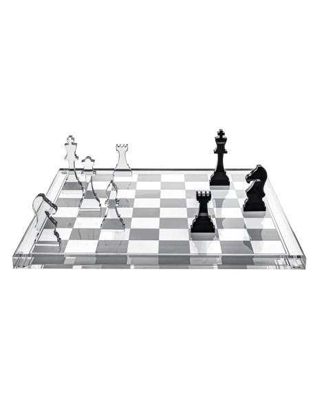 iPLEX Design - Gukesh Scacchiera in plexiglass - Trasparente - 50x2,5x50 cm
