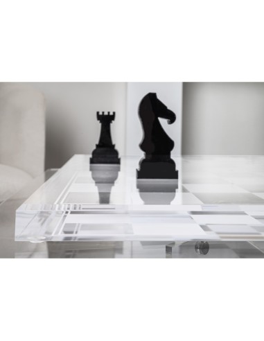 iPLEX Design - Gukesh Scacchiera in plexiglass - Trasparente - 50x2,5x50 cm