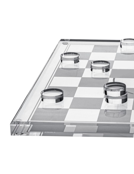 iPLEX Design - Gukesh Scacchiera in plexiglass - Trasparente - 50x2,5x50 cm