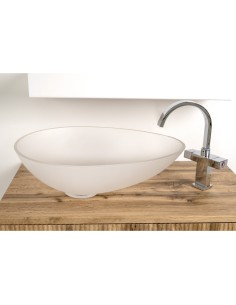 iPLEX Design - Calipso Lavabo Satinato in plexiglass - bianco satinato - 53x15x40 cm