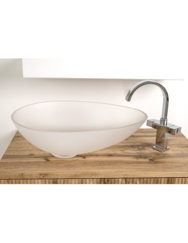 iPLEX Design - Calipso Lavabo Satinato in plexiglass - bianco satinato - 53x15x40 cm
