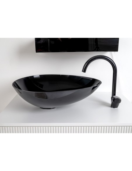 iPLEX Design - Calipso Lavabo Nero in plexiglass - 53x15x40 cm
