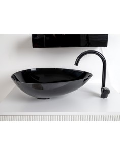 iPLEX Design - Calipso Lavabo Nero in plexiglass - 53x15x40 cm