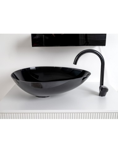 iPLEX Design - Calipso Lavabo Nero in plexiglass - 53x15x40 cm