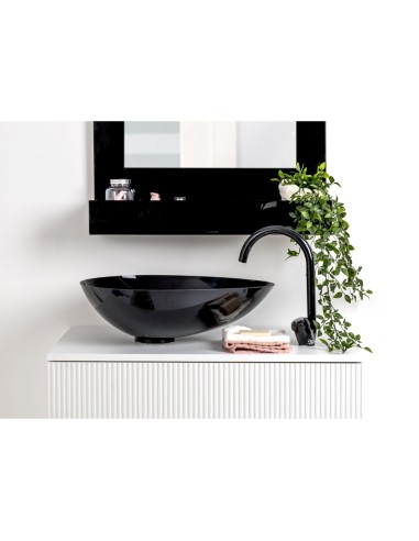 iPLEX Design - Calipso Lavabo Nero in plexiglass - 53x15x40 cm