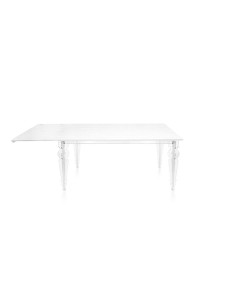 iPLEX Design - Egeo Tavolo Allungabile Bianco in pmma/ legno - Trasparente/legno bianco - 155/ - 155/ - 155x75x80 cm 2