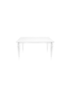 iPLEX Design - Egeo Tavolo Allungabile Bianco in pmma/ legno - Trasparente/legno bianco - 155/ - 155/ - 155x75x80 cm