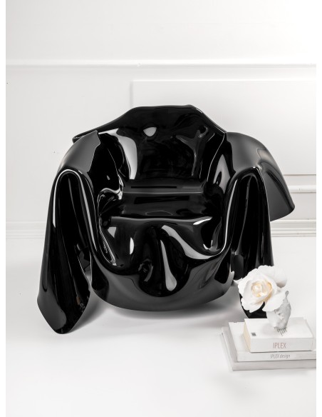 iPLEX Design - Drappeggi Poltrona Nera in pmma - nero - 108,0x45/76x103,0 - 108,0x45/76x103,0 cm - 108x45x103 cm