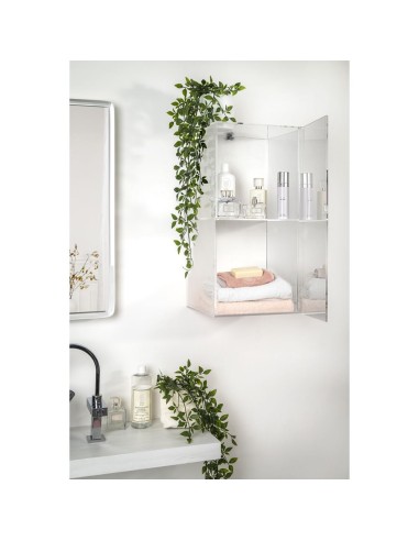 iPLEX Design - Clio Mobiletto Doppio Plisse' Da Parete in plexiglass - Trasparente - 30x60x30 cm