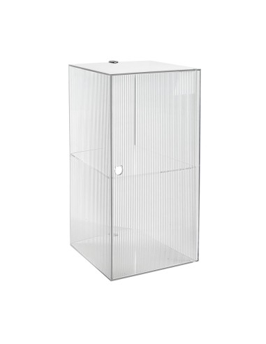 iPLEX Design - Clio Mobiletto Doppio Plisse' Da Parete in plexiglass - Trasparente - 30x60x30 cm