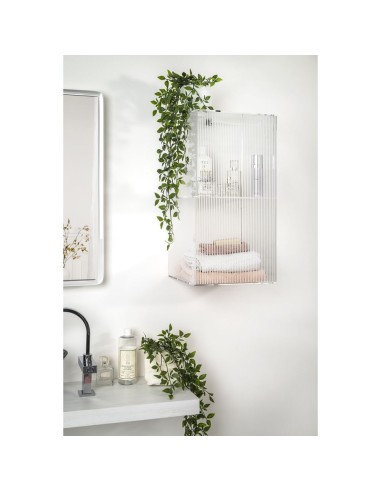 iPLEX Design - Clio Mobiletto Doppio Plisse' Da Parete in plexiglass - Trasparente - 30x60x30 cm