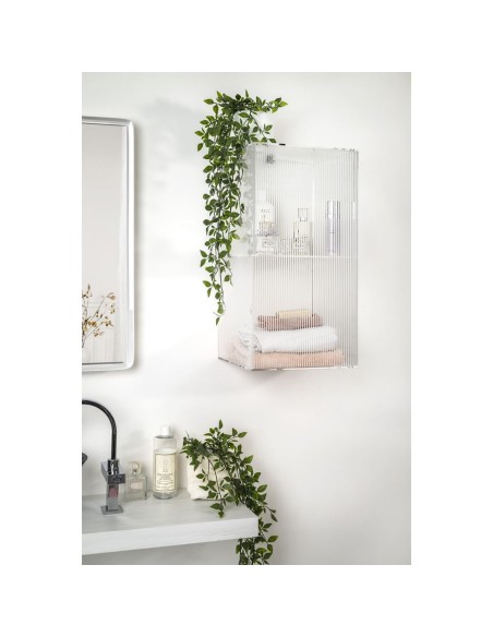 iPLEX Design - Clio Mobiletto Doppio Plisse' Da Parete in plexiglass - Trasparente - 30x60x30 cm
