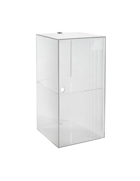 iPLEX Design - Clio Mobiletto Doppio Plisse' Da Parete in plexiglass - Trasparente - 30x60x30 cm