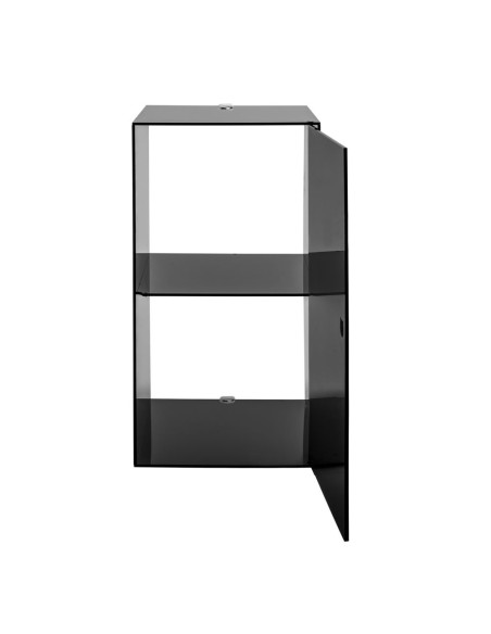 iPLEX Design - Clio Mobiletto Doppio Nero Da Parete in plexiglass - 30x60x30 cm