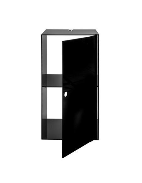 iPLEX Design - Clio Mobiletto Doppio Nero Da Parete in plexiglass - 30x60x30 cm