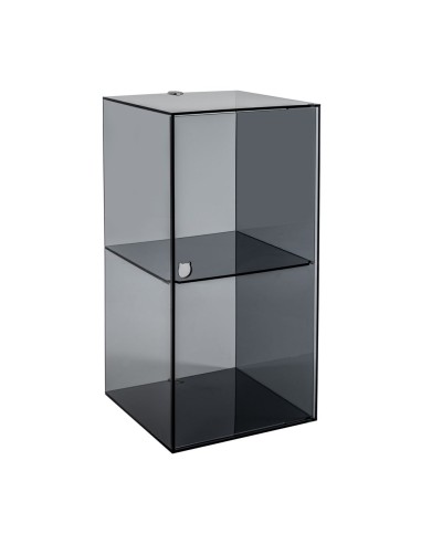 iPLEX Design - Clio Mobiletto Doppio Fume' Da Parete in plexiglass - fumè - 30x60x30 cm