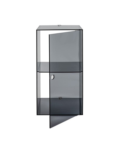 iPLEX Design - Clio Mobiletto Doppio Fume' Da Parete in plexiglass - fumè - 30x60x30 cm