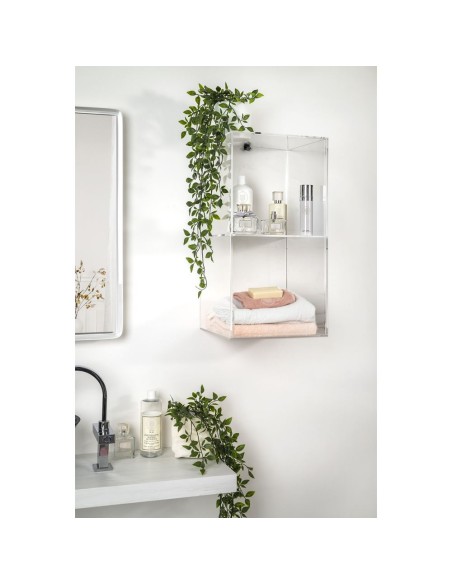 iPLEX Design - Clio Mobiletto Doppio Trasparente Da Parete in plexiglass - 30x60x30 cm