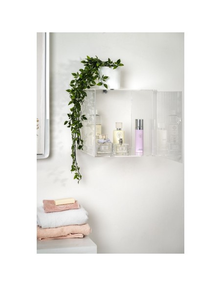 iPLEX Design - Clio Mobiletto Singolo Plisse' Da Parete in plexiglass - Trasparente - 30x30x30 cm