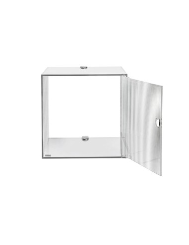 iPLEX Design - Clio Mobiletto Singolo Plisse' Da Parete in plexiglass - Trasparente - 30x30x30 cm
