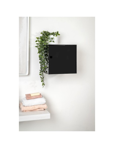 iPLEX Design - Clio Mobiletto Singolo Nero Da Parete in plexiglass - 30x30x30 cm