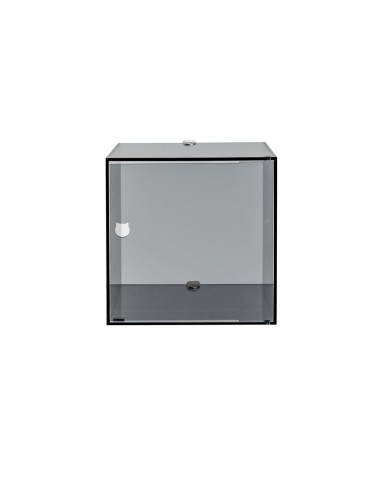 iPLEX Design - Clio Mobiletto Singolo Fume' Da Parete in plexiglass - fumè - 30x30x30 cm
