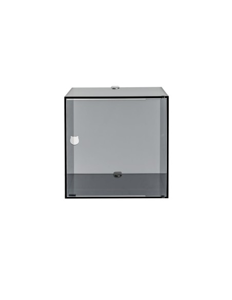 iPLEX Design - Clio Mobiletto Singolo Fume' Da Parete in plexiglass - fumè - 30x30x30 cm