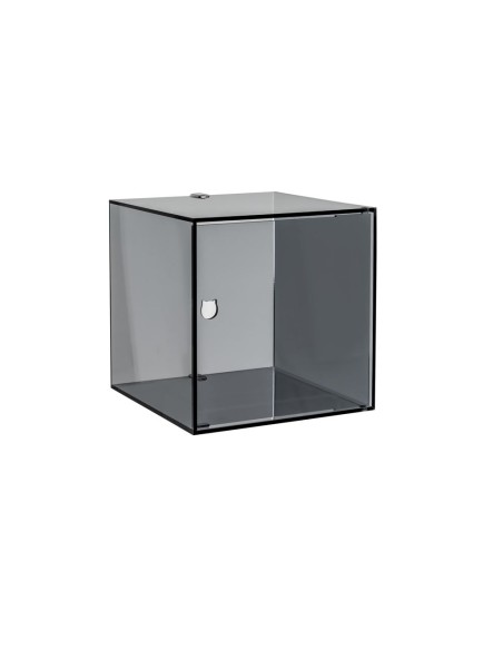 iPLEX Design - Clio Mobiletto Singolo Fume' Da Parete in plexiglass - fumè - 30x30x30 cm