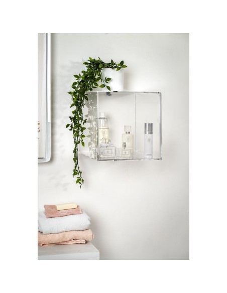 iPLEX Design - Clio Mobiletto Singolo Trasparente Da Parete in plexiglass - 30x30x30 cm