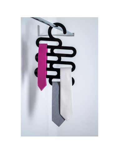 iPLEX Design - Marinella Portacravatte/Foulard Nero in plexiglass - 25x38x0,3 cm
