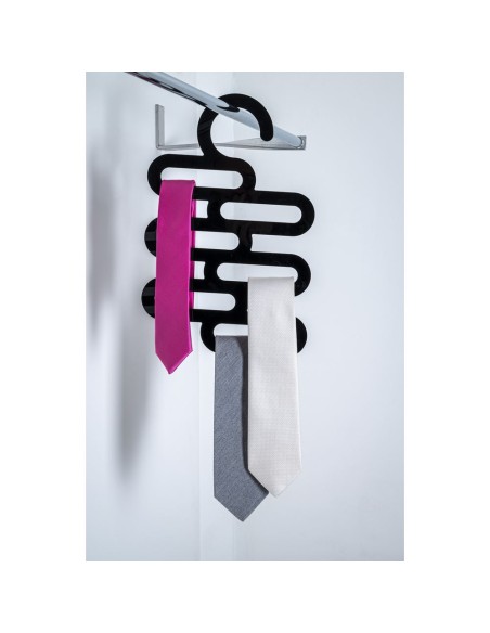 iPLEX Design - Marinella Portacravatte/Foulard Nero in plexiglass - 25x38x0,3 cm