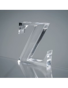 iPLEX Design - Font Lettera ""Z"" Trasparente in plexiglass - 14x15x3 cm 2