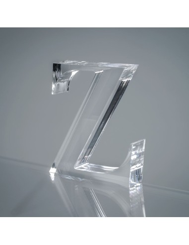 iPLEX Design - Font Lettera ""Z"" Trasparente in plexiglass - 14x15x3 cm