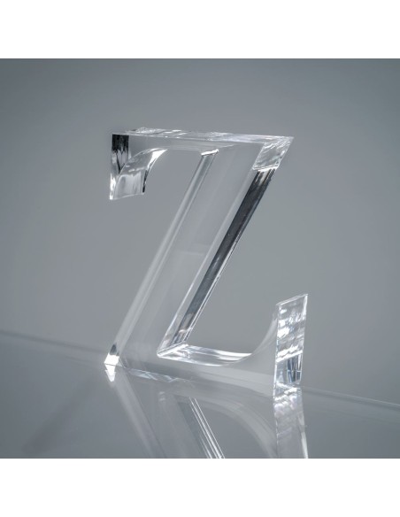 iPLEX Design - Font Lettera ""Z"" Trasparente in plexiglass - 14x15x3 cm