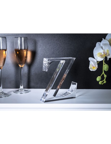 iPLEX Design - Font Lettera ""Z"" Trasparente in plexiglass - 14x15x3 cm