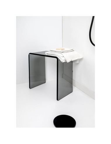 iPLEX Design - Clio Sgabello Fume' in plexiglass - fumè - 41x46x22 cm