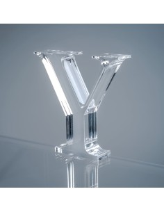 iPLEX Design - Font Lettera ""Y"" Trasparente in plexiglass - 16x15x3 cm 2