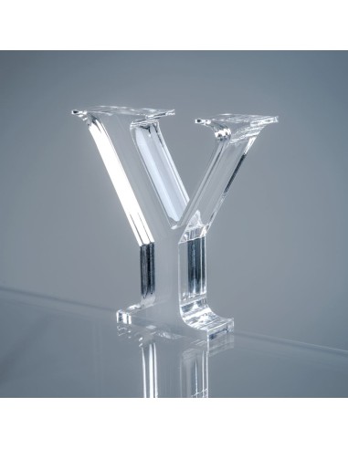 iPLEX Design - Font Lettera ""Y"" Trasparente in plexiglass - 16x15x3 cm