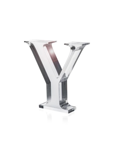 iPLEX Design - Font Lettera ""Y"" Trasparente in plexiglass - 16x15x3 cm