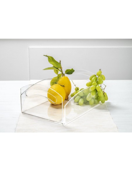iPLEX Design - Serving Portafrutta Trasparente in plexiglass - 30x6x29,5 cm